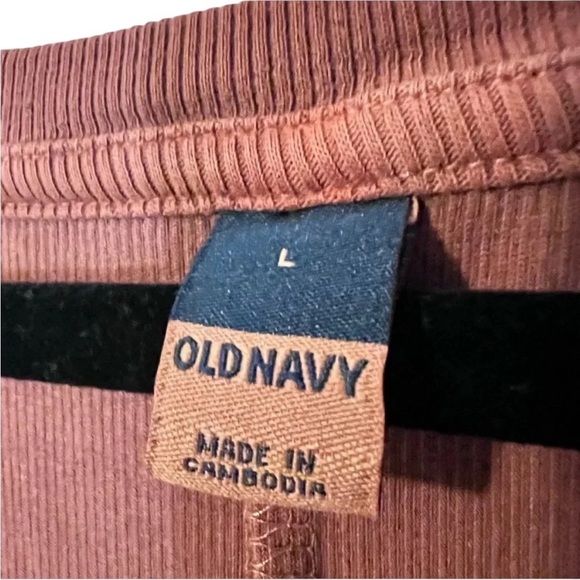 Old Navy Midi Dress, Fitted Rib-Knit Scoop-Neck, Cherry Burch/Brown, Lar… - Picture 2 of 6